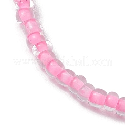 10 Stück Stretch-Armband-Set aus rosa und weißen Rondell-Glasperlen&nbsp;BJEW-JB10419