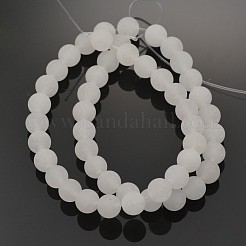 Natürliche weiße Jade runde Perlen Stränge&nbsp;G-G735-08F-8mm