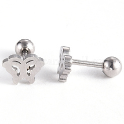 Anlaufgeschützte 201 Edelstahl Barbell Knorpel Ohrringe&nbsp;EJEW-R147-16
