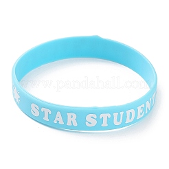Wort-Armbänder aus Silikon&nbsp;BJEW-XCP0001-12