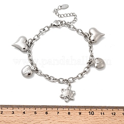 Braccialetti con ciondoli in acciaio inossidabile 304&nbsp;BJEW-P368-06A-P