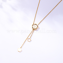 Colliers avec pendentif en forme de fleur et de coquillage en acier inoxydable pour femmes&nbsp;PT8035