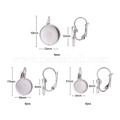 Resistente all'ossidazione 24 pz 4 dimensioni 304 acciaio inossidabile leverback orecchino risultati&nbsp;STAS-ZZ0001-04P