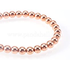 Perline in ottone rosè tondo in ottone diametro 6mm risultati di realizzazione di gioielli&nbsp;KK-PH0010-06RG