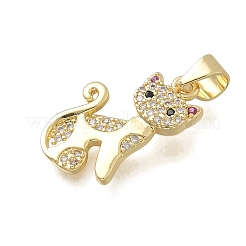 Pendentifs avec zircon cubiques à micro-pavés en laiton&nbsp;KK-D431-017G