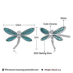 925 orecchini a bottone in argento sterling rodiato&nbsp;EJEW-BB70397