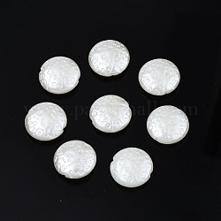 ABS-Kunststoff-Nachahmung Perlen, Flachrund, creme-weiß, 14x5.5 mm, Bohrung: 1.4 mm, ca. 900 Stk. / 500 g