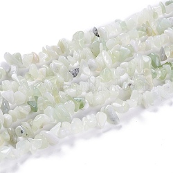 Nouveaux brins de perles naturelles de puces de jade, 5~8x5~8mm, Trou: 1mm, environ 31.5 pouce