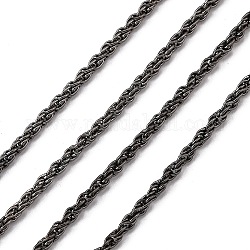 Cadenas de cuerda de hierro, sin soldar, gunmetal, con carrete, link: 2 mm, alambre: 0.45 mm de espesor, cadena: 3 mm de espesor, aproximadamente 328.08 pie (100 m) / rollo