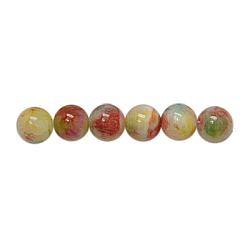Hilos de abalorios de jade blanco natural, teñido, redondo, colorido, 8mm, agujero: 1 mm, aproximamente 50 pcs / cadena, 16 pulgada