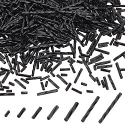 PH PandaHall 1390pcs 7 Sizes Black Twisted Bugle Beads, Glass Bugle Beads 4 5 9 12 15 20 25mm Long Tube Beads Seed Beads Craft Loose Spacer Bead for DIY Bracelet Jewelry Crafts Making Beading Sewing