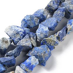 Grezzi grezzi naturali lapis lazuli perline fili, pepite, 4~11x4.5~14.5x4.5~14.5mm, Foro: 0.8 mm, circa 41~43pcs/filo, 15.35~15.94'' (39~40.5 cm)