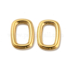 304 anelli di collegamento in acciaio inox, rettangolo, vero placcato oro 14k, 14x10x2mm, diametro interno: 10x6mm