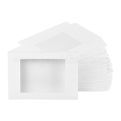 Chgcraft 30 pièces 5x3 pouces coffrets cadeaux blancs avec fenêtre en pvc clair boîte de papier kraft pour bonbons, biscuits et autres objets artisanaux