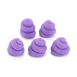 Perles en pâte polymère manuel, la moitié foré, en forme de tourbillon, support violet, 11~13x12.5~13.5mm, Trou: 3mm