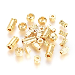 Messing Perlen, langlebig plattiert, Mischformen, echtes 18k vergoldet, 3~10x4~6.5x3~6.5 mm, Bohrung: 1.4~3 mm