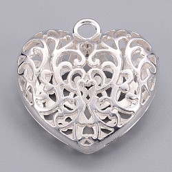 Cavi di stile tibetano ciondoli cuore in lega, cadmio & nichel &piombo libero, argento, 50x49x16mm, Foro: 5 mm