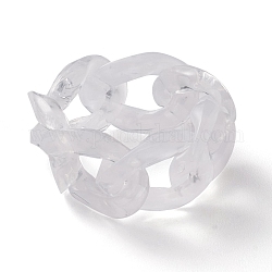 透明アクリルカーブチェーンフィンガー指輪  透明  内径：19mm