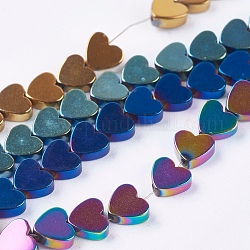 Non magnetici perle ematite sintetico fili, grado a, cuore, colore misto, 6x6x2mm, Foro: 1 mm, 66 pcs / Filo, 15.5 pollice