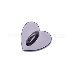 Supporto a cuore per cellulare in lega di zinco, cavalletto con anello di presa per le dita, grigio, 2.4cm