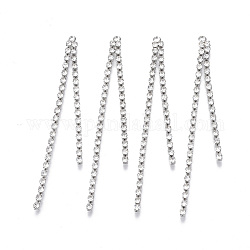 Латунные цепочки для чашек со стразами большие подвески с кисточками, кристалл, платина, 70x4x2 мм, отверстие : 1.6 мм