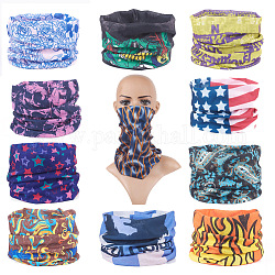 Полиэстер волшебные повязки, шарф бандана, гетры шеи, бесшовные головные уборы, для бега на свежем воздухе, разноцветные, 24x48 см