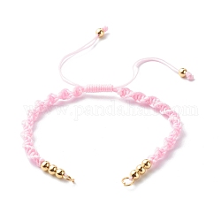 Accessori per la creazione di braccialetti, con filo di nylon intrecciato, perline in ottone e 304 anello di salto in acciaio inossidabile, roso, 6-1/8x1/4 pollice (15.7~28.5x0.5 cm)