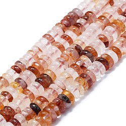 Fili di perle di quarzo ematoide rosso naturale/quarzo ferruginoso, disco, 6x1~3mm, Foro: 0.8 mm, circa 151pcs/filo, 15.35'' (39 cm)