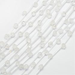 Perles de cristal de quartz naturel, rose, 8x6~7mm, Trou: 1mm
