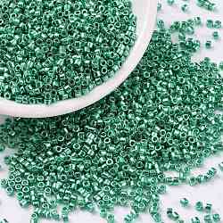 Цилиндрический бисер, металлических цветов, единый размер, средний морской зеленый, 2x1.5 мм, отверстие : 0.8 мм, около 40000 шт / упаковка, 450 г / мешок