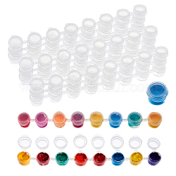 Plastic Empty Paint Cups with Lids, 8 Pots 2ml Mini Paint Pots Strips, for Paint Case Art Palette Supplies, Clear, 20x1.6x1.5cm