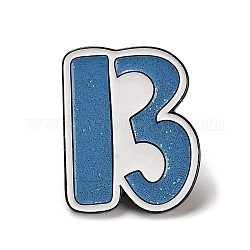 Word Enamel Pins, Alloy Brooch for Backpack Clothes, Steel Blue, 29.5x24x1.5mm