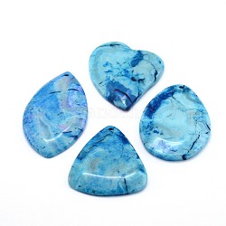 Natural Crazy Agate Pendants, Mixed Shapes, 30~61x22~52x5~7mm, Hole: 1.5~2mm