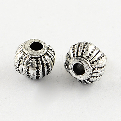 Perlas de acrílico de la vendimia, linterna, chapado en plata antigua, 8x6mm, agujero: 2 mm, aproximamente 2900 unidades / 500 g