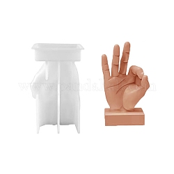 Силиконовые Молды для отображения жестов в порядке, для уф-смолы, изготовление изделий из эпоксидной смолы, белые, 97x81x173 мм, внутренний диаметр: 82x64 мм