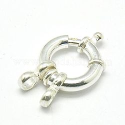 925 fermaglio per anelli a molla in argento sterling, argento, 21x14x3.5mm, Foro: 2.5 mm