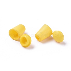 Abnehmbare Klingelkabelenden aus Kunststoff, mit verschließbarer Deckelkappe, für Rucksack Kordelzug Zubehör, Gelb, 18x12 mm, Bohrung: 4.5 mm