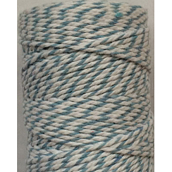 Makramee-Baumwollkordel, gedrehtes Baumwollseil, gefärbt, für das Handwerk, Geschenkpapier, hellstahlblau, 2 mm, ca. 10.93 Yard (10m)/Rolle