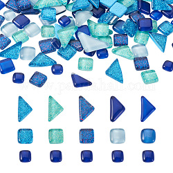 Elecrelive 240pcs 2 Stil transparente Glascabochons, Mosaikfliesen, für Heimdekoration oder Basteln, quadratisches Dreieck, Farbig, 120pcs / style
