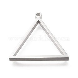 304 Stainless Steel Open Back Bezel Pendants, For DIY UV Resin, Epoxy Resin, Pressed Flower Jewelry, Triangle, Stainless Steel Color, 29x30x3mm, Hole: 2mm