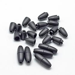 Broches de plástico separable, para collares de dentición de silicona de goma, negro, 24x9mm, agujero: 2.5 mm