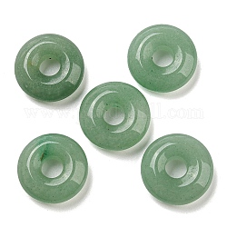 Pendenti avventurina verde naturale, ciondoli per disco ciambella/pi, 18~18.5x6mm, Foro: 5.5~6 mm