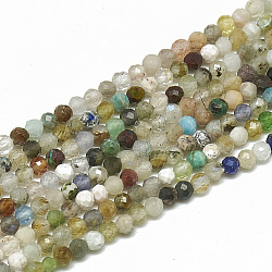 Fili di perline di gemstone naturale, sfaccettato, tondo, 2~2.5mm, Foro: 0.3 mm, circa 177pcs/filo, 14.9 pollice