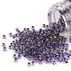 Toho perles de rocaille rondes, Perles de rocaille japonais, (749) saphir clair doublé de cuivre, 11/0, 2.2mm, Trou: 0.8mm, à propos 1110pcs / bouteille, 10 g / bouteille