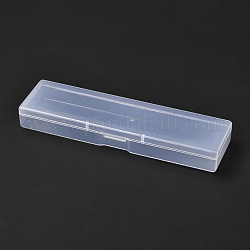 Cajas de plástico rectangulares de polipropileno (pp), recipientes de almacenamiento de grano, con tapa abatible, Claro, 4.5x16.5x2 cm, diámetro interior: 4.1x14.6 cm