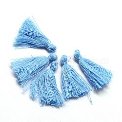 Handmade Polycotton(Polyester Cotton) Tassel Decorations, Pendant Decorations, Cornflower Blue, 29~35mm