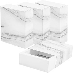 Benecreat 16 confezione marmo bianco carta kraft scatola cassetto 12.4x10.7x4 cm rettangolo confezioni regalo scatole sapone gioielli caramelle scatola per matrimonio bomboniere festa di compleanno
