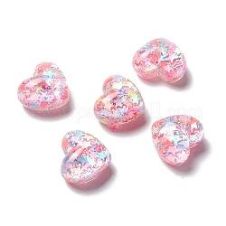 Cabuchones de resina, corazón, rosa, 16x18.5x10mm