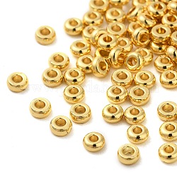 Laiton rondes plat séparateurs perles, or, 3x1.5mm, Trou: 1mm