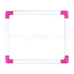 PVC-Kunststoff-Cliprahmen, zum Sticken von Kreuzstich-Quilt-Nadelspitzenwerkzeugen, Rechteck, neon rosa , 33.5x29x2.3 cm